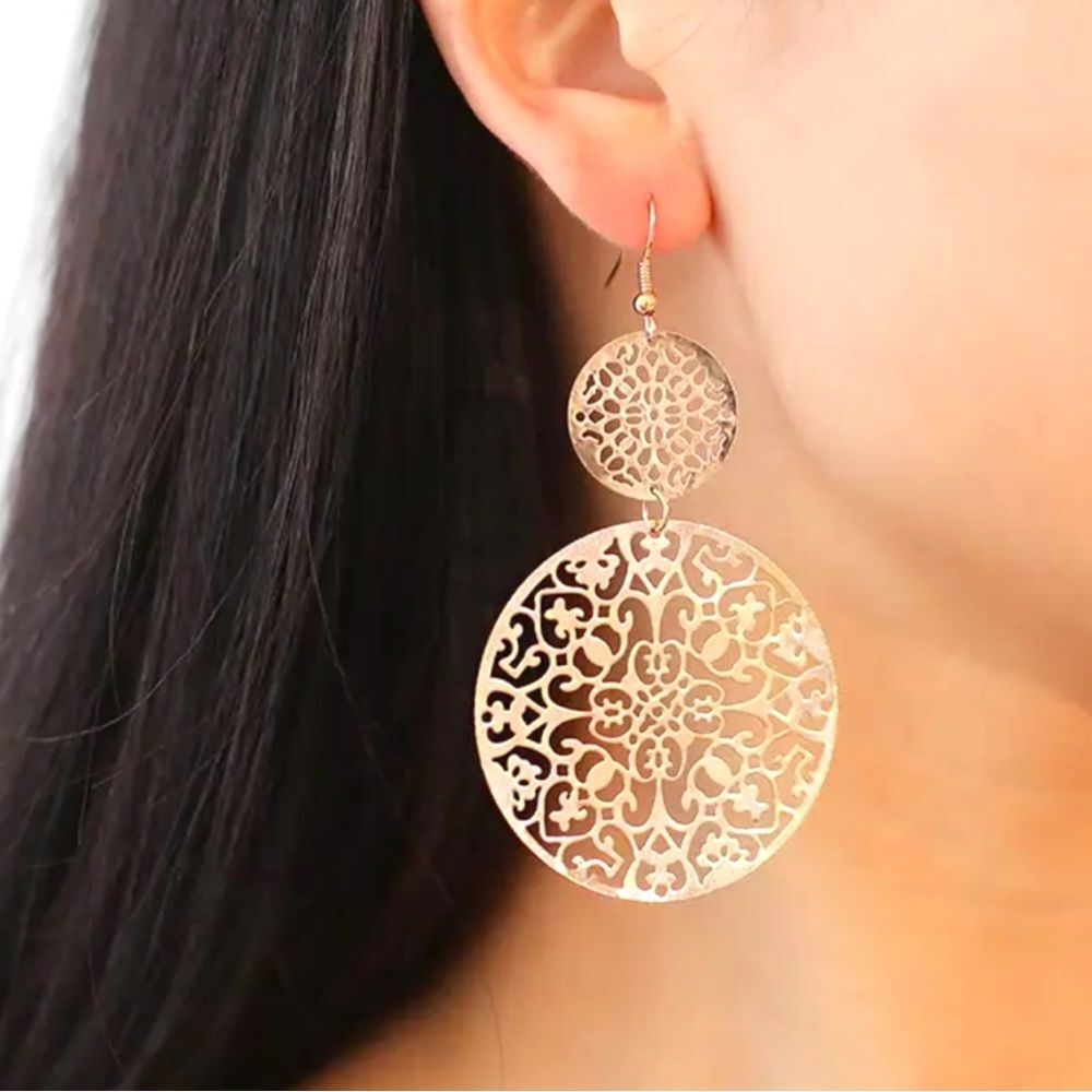 New Gold Long Dangle Lightweight Earrings